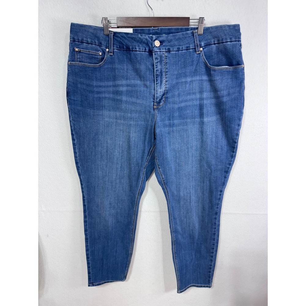 Seven7 Tummyless Skinny Jean Women 22W Blue High Rise Inner Slimming Panel New
